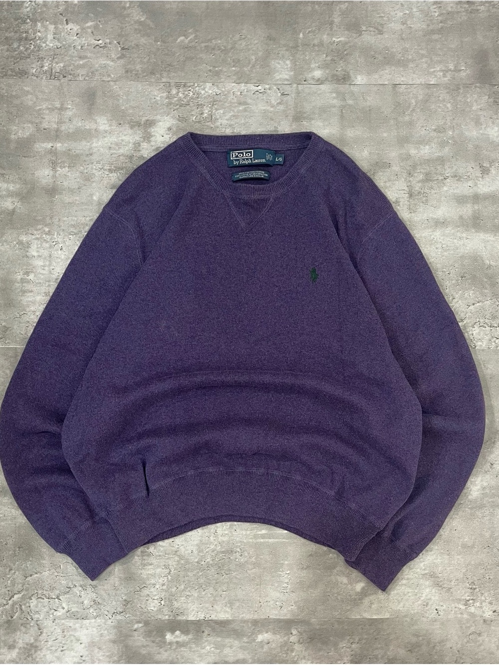 Vintage Polo Ralph Lauren sweater purple crewneck knit mens Large